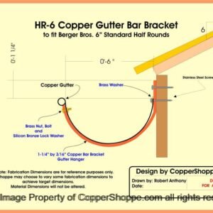 Image of Hr 6 Copper Gutter Bar Bracket