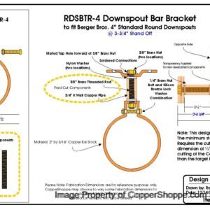 Image of Rdsbtr 4 Adjustable Copper Stand Off Downspout Brackets