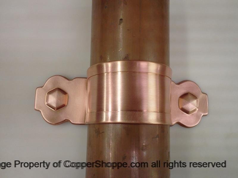 Larchmont Round Ornamental / Decorative Copper Downspout Bands / Straps - Image 2
